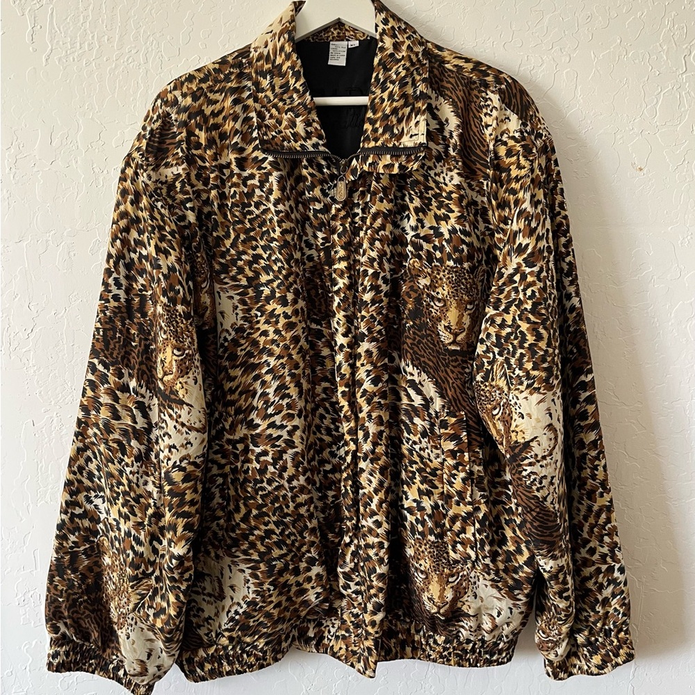 FUDA Leopard Print Bomber Jacket
